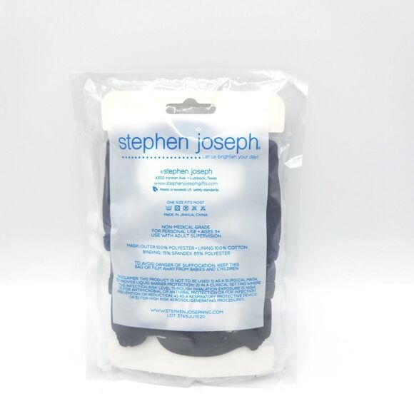 Stephen Joseph NEW 3 pk UNISEX Face Cover Mask Ages 3 & up - Picture 2 of 2